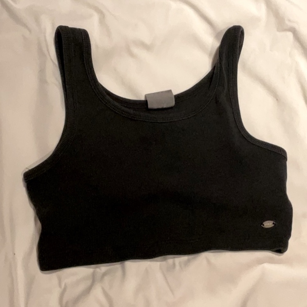 Kids zara ribbed black cribbed tank top